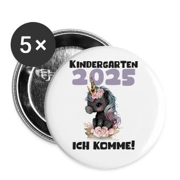 Kindergarten 2025 Girl Gift Kita 2025 Decoration - Buttons small 1''/25 mm (5-pack) - white - Front