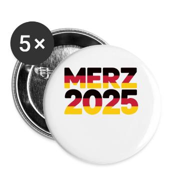 Merz Chancellor 2025 Federal Chancellor Bundestag election - Buttons small 1''/25 mm (5-pack) - white - Front