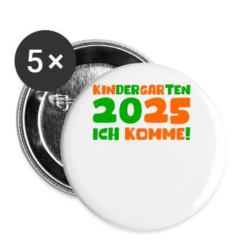 Kindergarten 2025 Kids Gift Kita 2025 Decoration - Buttons small 1''/25 mm (5-pack) - white - Front