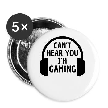 Lustiger Gaming Spruch für Zocker - Buttons klein 25 mm (5er Pack) - Weiß - Vorne