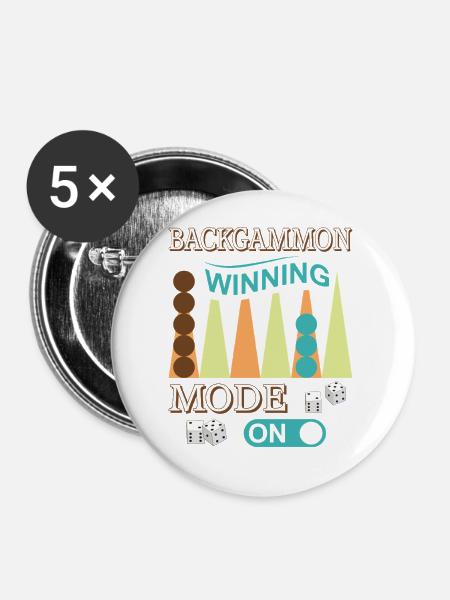 Backgammon Spiel - Buttons klein 25 mm (5er Pack) - Weiß