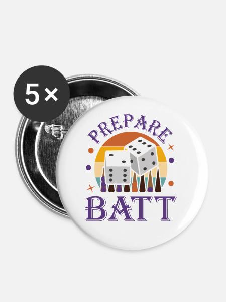 Backgammon Spiel - Buttons klein 25 mm (5er Pack) - Weiß