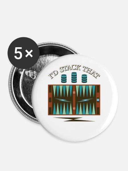 Backgammon Spiel - Buttons klein 25 mm (5er Pack) - Weiß