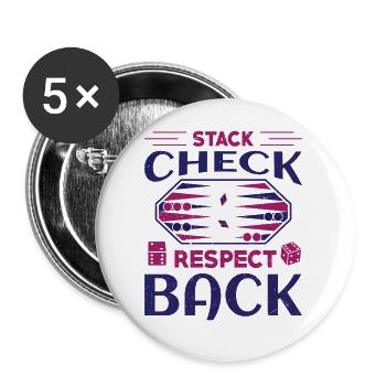 Backgammon Spiel - Buttons klein 25 mm (5er Pack) - Weiß - Vorne