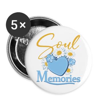Seelen-Erinnerungen - Buttons klein 25 mm (5er Pack) - Weiß - Vorne