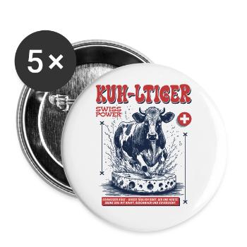 Swiss Shirt: Cheese, Cow & Gourmet Flair - Buttons small 1''/25 mm (5-pack) - white - Front