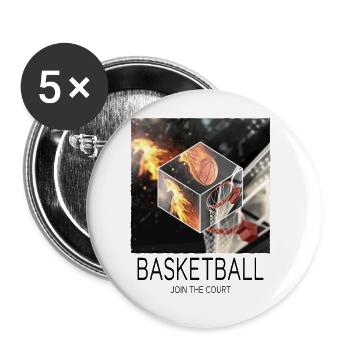 Basketball Feuer Basketballer Fan Dunking Sport - Buttons klein 25 mm (5er Pack) - Weiß - Vorne