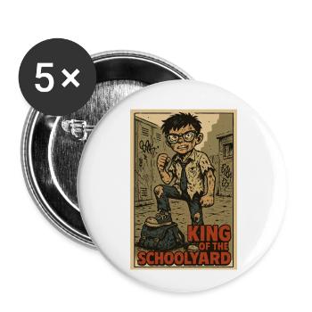 Model pupil and king of the schoolyard - Buttons small 1''/25 mm (5-pack) - white - Front