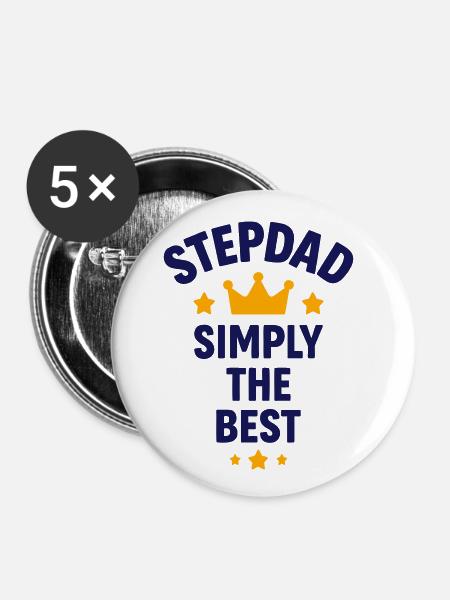 Stiefpapa einfach der Beste - Buttons klein 25 mm (5er Pack) - Weiß