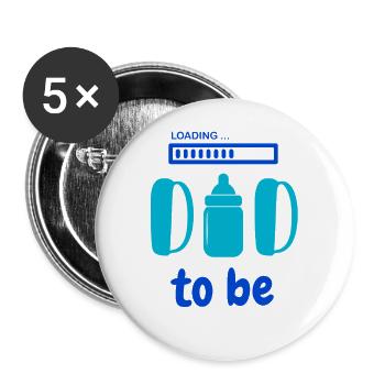 Bald Papa Werdender Vater Dad Spruch - Buttons klein 25 mm (5er Pack) - Weiß - Vorne