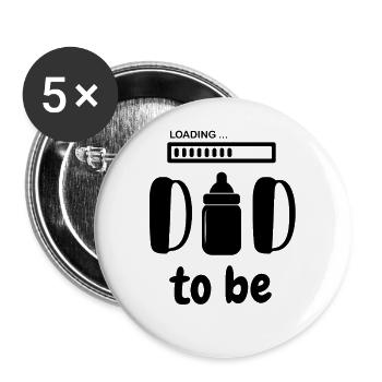 Werdender Papa Bald Vater Dad Spruch - Buttons klein 25 mm (5er Pack) - Weiß - Vorne