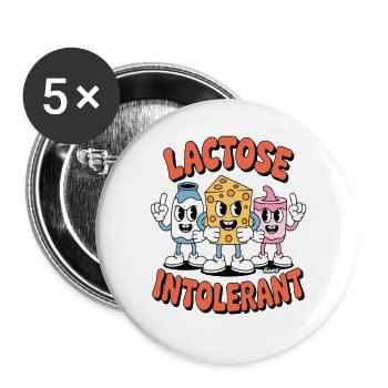 Die intollerante Lactoseintoleranz Gang - Buttons klein 25 mm (5er Pack) - Weiß - Vorne