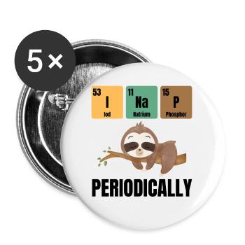 Lustiger Faultier Spruch Chemie Humor - Buttons klein 25 mm (5er Pack) - Weiß - Vorne
