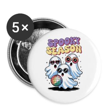 Geist Halloween Spooky Season - Buttons klein 25 mm (5er Pack) - Weiß - Vorne