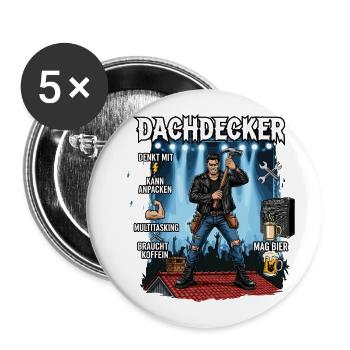 Le couvreur - Lot de 5 petits badges (25 mm) - blanc - Devant