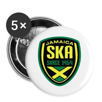 Armoiries de Jamaica Ska 2 - Lot de 5 petits badges (25 mm) - blanc - Devant