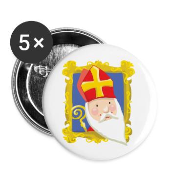 Sinterklaas in Lijst - Buttons small 1''/25 mm (5-pack) - white - Front