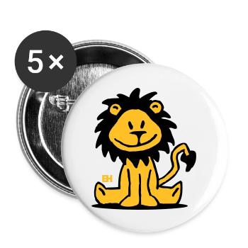 Lion - Lot de 5 petits badges (25 mm) - blanc - Devant
