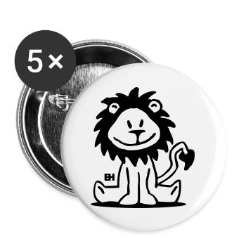 Lion - Lot de 5 petits badges (25 mm) - blanc - Devant