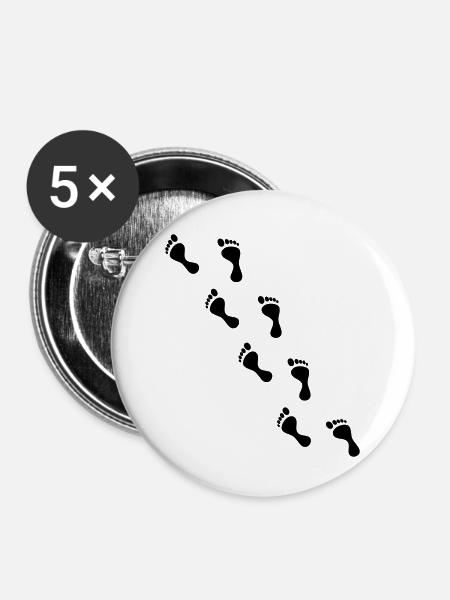 Spuren - Buttons klein 25 mm (5er Pack) - Weiß