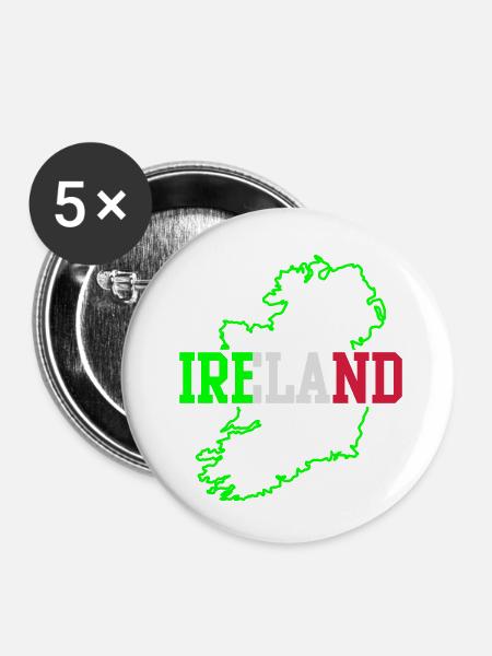 ireland - Buttons klein 25 mm (5er Pack) - Weiß