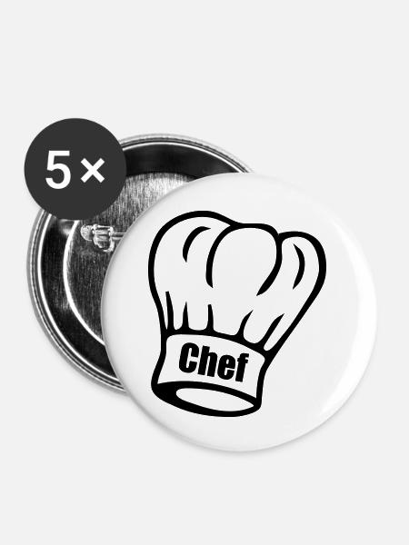 Chef - Buttons klein 25 mm (5er Pack) - Weiß