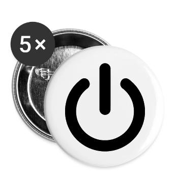 On / Off - Buttons klein 25 mm (5er Pack) - Weiß - Vorne