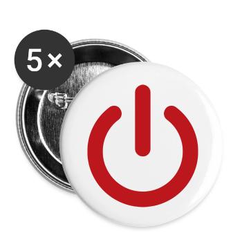 On / Off - Buttons klein 25 mm (5er Pack) - Weiß - Vorne