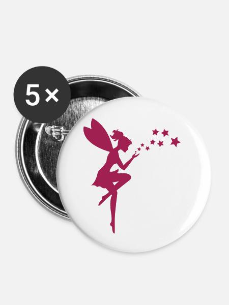 fairy - Buttons klein 25 mm (5er Pack) - Weiß