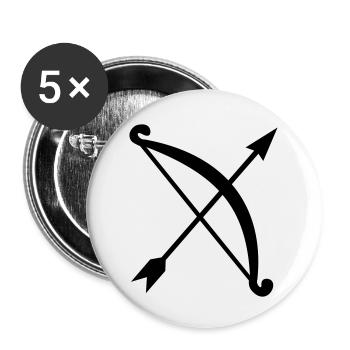 bow and arrow - Buttons small 1''/25 mm (5-pack) - white - Front