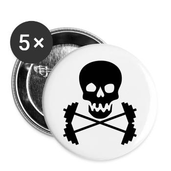 Bodybuidling - Buttons klein 25 mm (5er Pack) - Weiß - Vorne