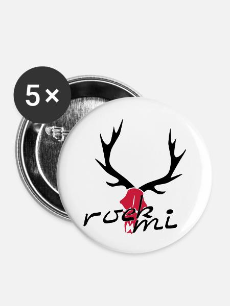 rock mi - Buttons klein 25 mm (5er Pack) - Weiß