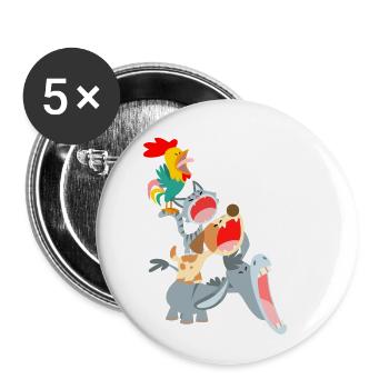 Bremer Stadtmusikanten von Cheerful Madness!! - Buttons klein 25 mm (5er Pack) - Weiß - Vorne