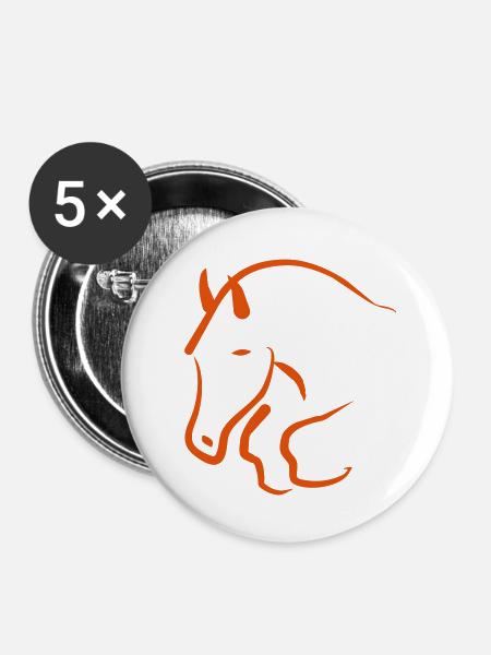 Springpferd - Buttons klein 25 mm (5er Pack) - Weiß