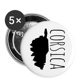 corsica - Buttons klein 25 mm (5er Pack) - Weiß - Vorne
