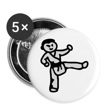 Le garçon de karaté - Lot de 5 petits badges (25 mm) - blanc - Devant