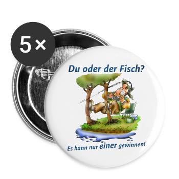 Es kann nur einer gewinnen - Buttons klein 25 mm (5er Pack) - Weiß - Vorne