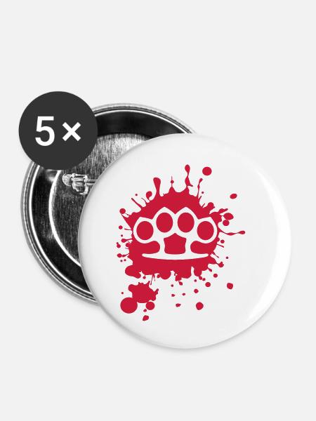 Faust - Schlagring - Buttons klein 25 mm (5er Pack) - Weiß