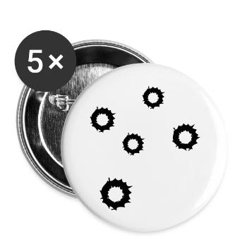 Bullets - Lot de 5 petits badges (25 mm) - blanc - Devant