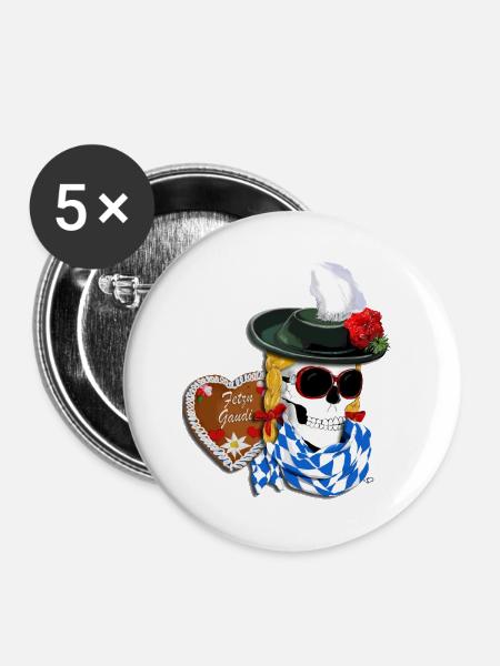 Fetz’n Gaudi - Buttons klein 25 mm (5er Pack) - Weiß