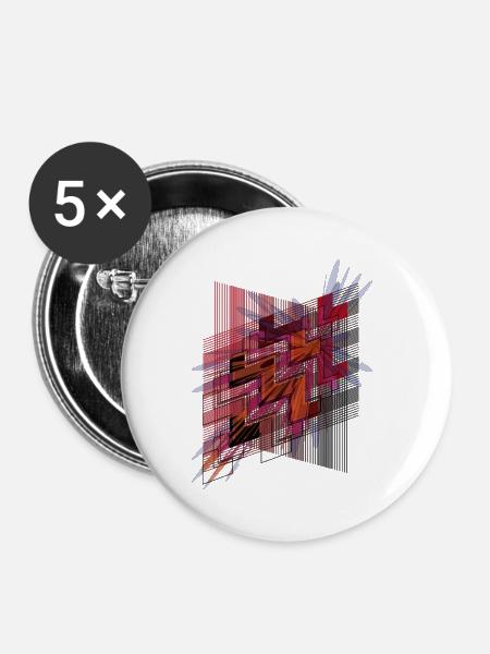 hyperspace5 - Buttons klein 25 mm (5er Pack) - Weiß