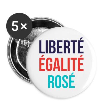 Liberté égalité rosé - Lot de 5 petits badges (25 mm) - blanc - Devant