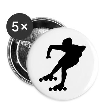 roller_skating - Buttons small 1''/25 mm (5-pack) - white - Front