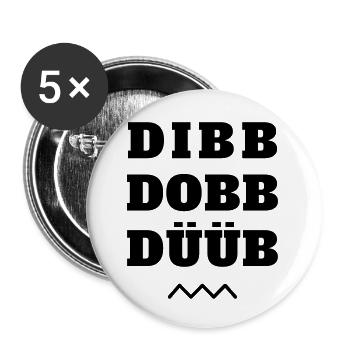 dibb dobb düüb - Buttons klein 25 mm (5er Pack) - Weiß - Vorne