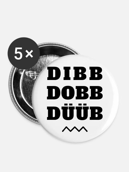 dibb dobb düüb - Buttons klein 25 mm (5er Pack) - Weiß