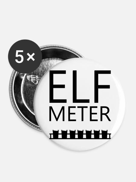 Elf Meter Bier - Buttons klein 25 mm (5er Pack) - Weiß