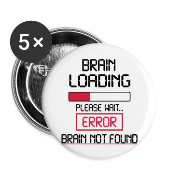 brain loading error - Buttons small 1''/25 mm (5-pack) - white - Front