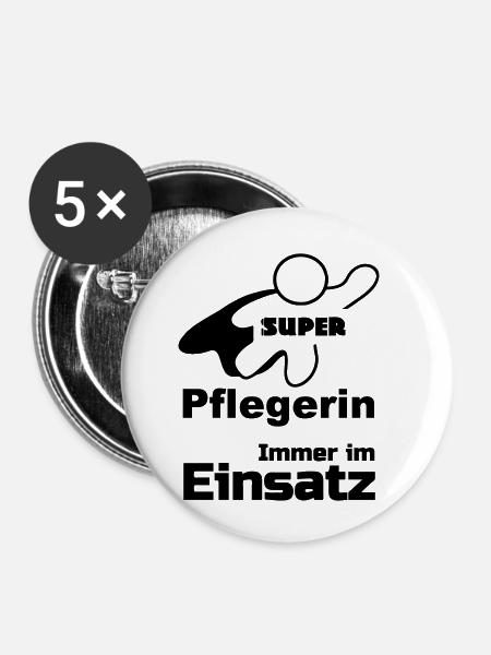 Super Pflegerin Geschenk - Buttons klein 25 mm (5er Pack) - Weiß