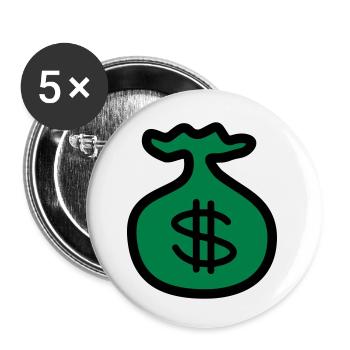 Dollar Money Bank - Buttons small 1''/25 mm (5-pack) - white - Front