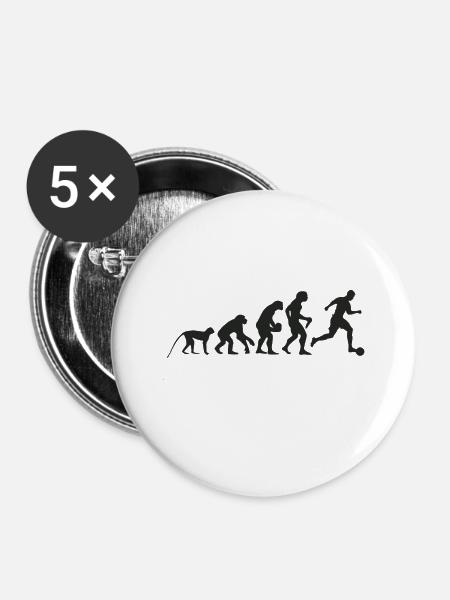 Evolution Fußball - Buttons klein 25 mm (5er Pack) - Weiß